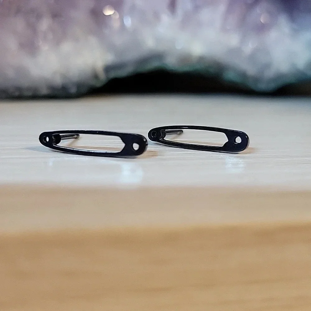 Safety Pin Stud Earrings, choice of color